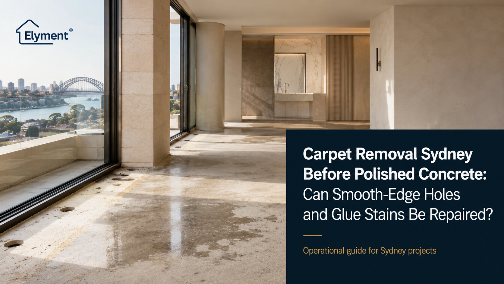 Carpet Removal Sydney Before Polished Concrete: Can Smooth-Edge Holes and Glue Stains Be Repaired?