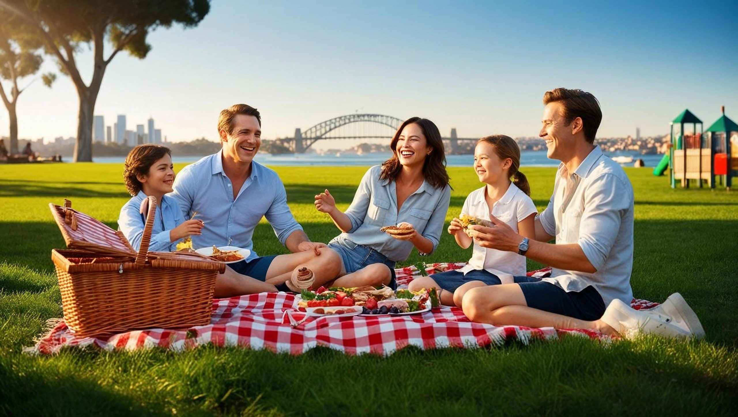 Family enjoying Cremorne Reserve, highlighting family-friendly appeal of Neutral Bay and Cremorne in 2025